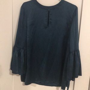Hobbs London emerald silk blouse